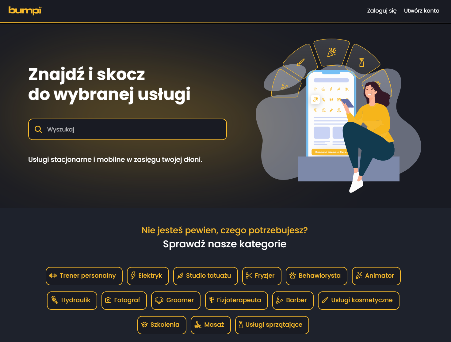 Zrzut ekranu wersji desktop bumpi